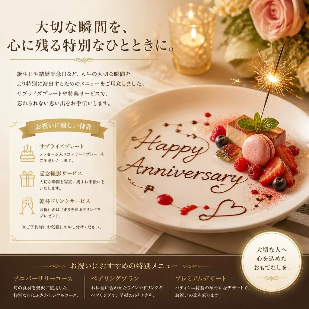 記念日のお祝いに最適