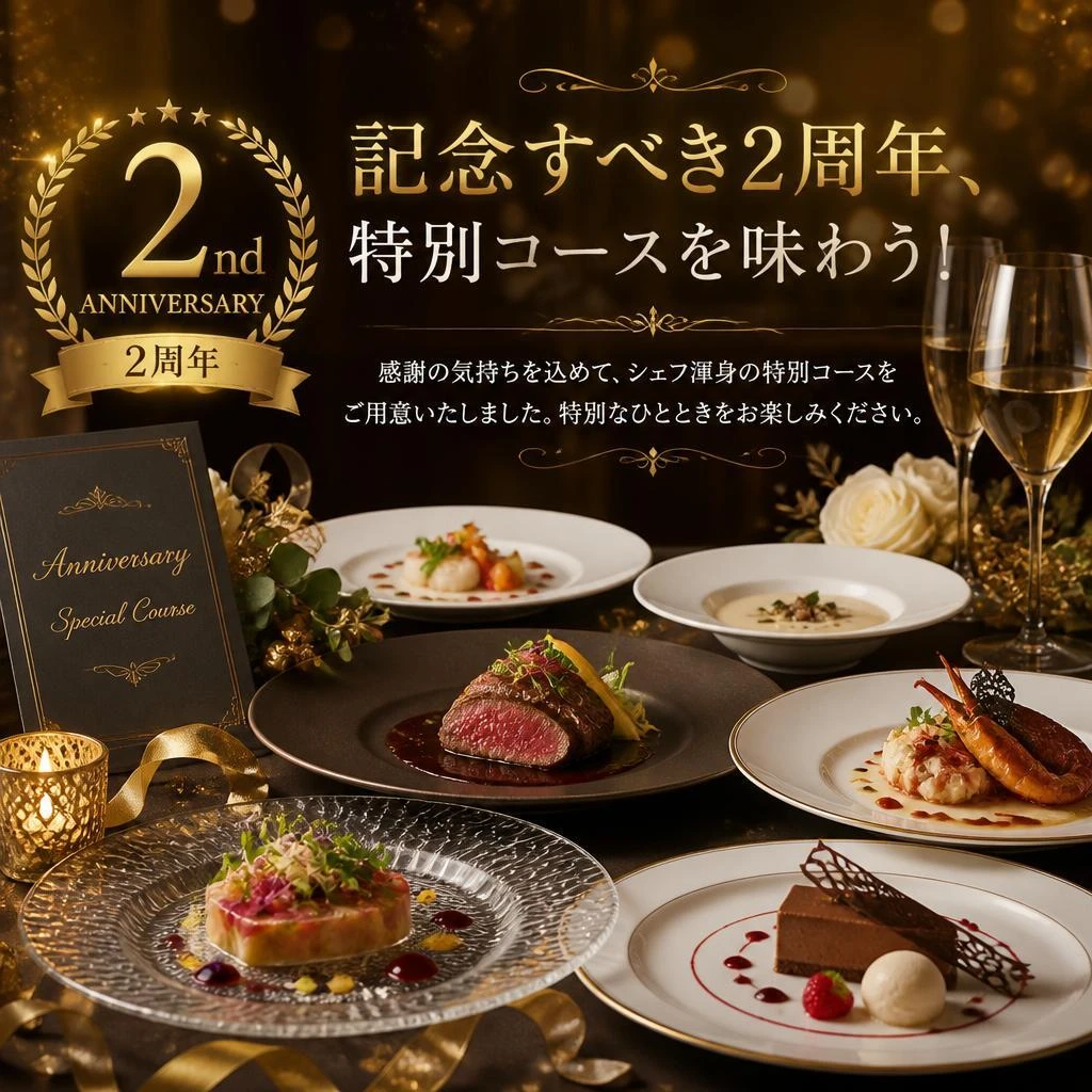 記念すべき2周年、特別コースを味わう！