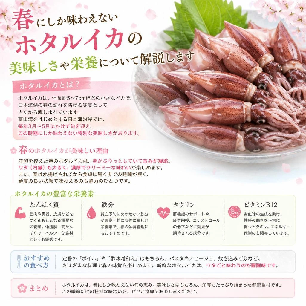 旬のホタルイカの味わい